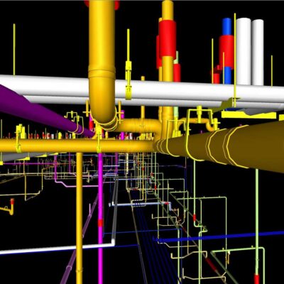 image of BIM 3D model in color close up